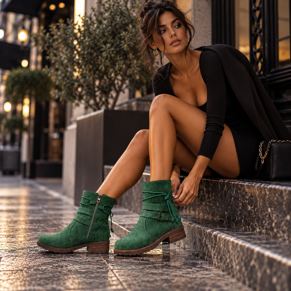 Stivaletti Biker Donna Selene con Fibbie