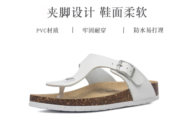 Fashion Women Slippers Flip Flops Summer Beach Cork Shoes Slides Girls Flats Sandals Casual Slippers Shoes Plus Size 35-45