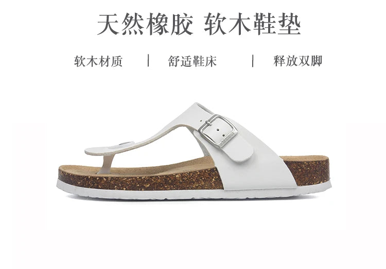 Fashion Women Slippers Flip Flops Summer Beach Cork Shoes Slides Girls Flats Sandals Casual Slippers Shoes Plus Size 35-45