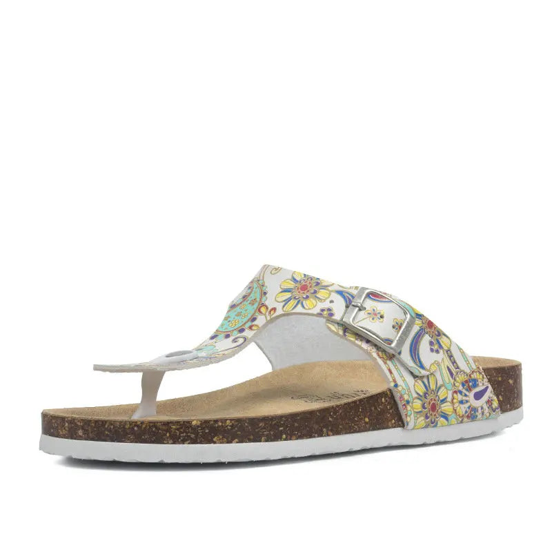 Fashion Women Slippers Flip Flops Summer Beach Cork Shoes Slides Girls Flats Sandals Casual Slippers Shoes Plus Size 35-45