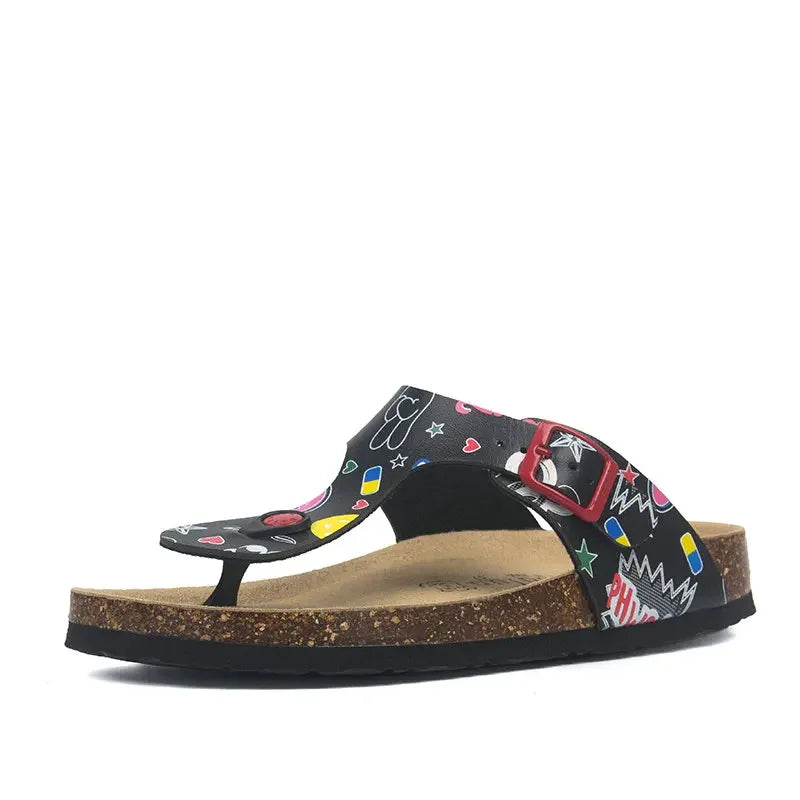 Fashion Women Slippers Flip Flops Summer Beach Cork Shoes Slides Girls Flats Sandals Casual Slippers Shoes Plus Size 35-45