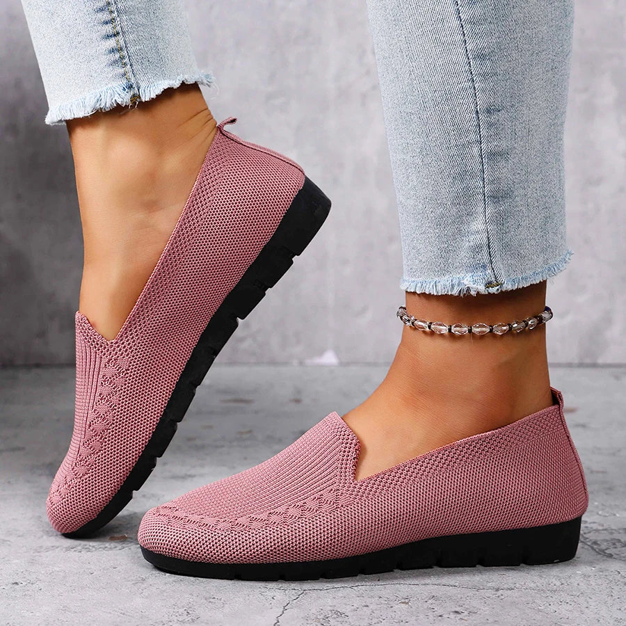 Mocassini slip-on da donna in maglia