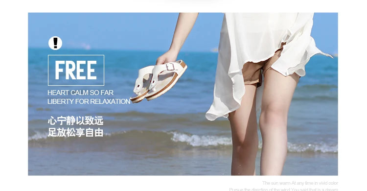 Fashion Women Slippers Flip Flops Summer Beach Cork Shoes Slides Girls Flats Sandals Casual Slippers Shoes Plus Size 35-45