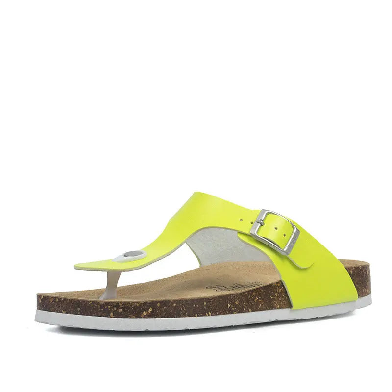 Fashion Women Slippers Flip Flops Summer Beach Cork Shoes Slides Girls Flats Sandals Casual Slippers Shoes Plus Size 35-45