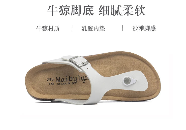 Fashion Women Slippers Flip Flops Summer Beach Cork Shoes Slides Girls Flats Sandals Casual Slippers Shoes Plus Size 35-45