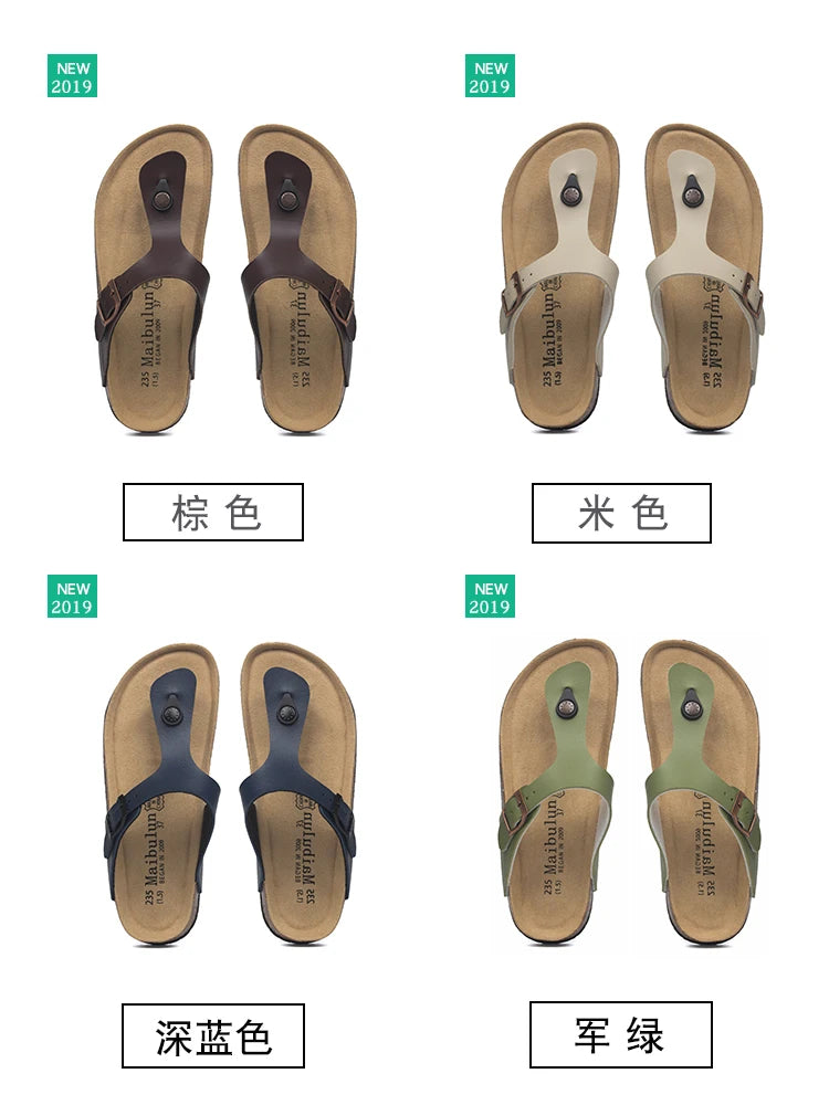 Fashion Women Slippers Flip Flops Summer Beach Cork Shoes Slides Girls Flats Sandals Casual Slippers Shoes Plus Size 35-45